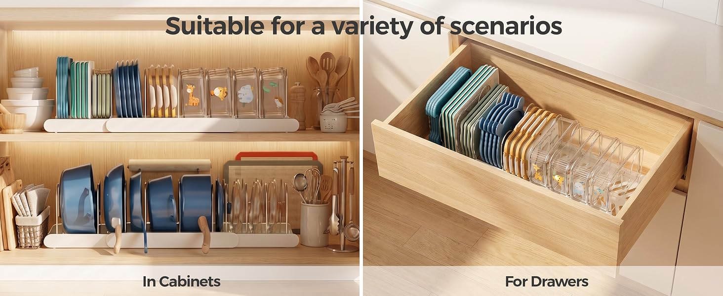 pan organizers inside cabinet