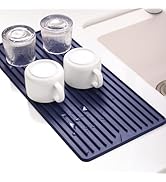 Amyandone Dish Drying Mat, Small Silicone Drying Mat for Kitchen Counter, Heat Resistant Silicone...