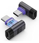 BRIMFORD 240W Magnetic USB C Adapter (2Pack), USB C Male to Type C Female Right Type C Adapter Ex...