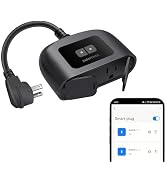 EIGHTREE Outdoor Smart Plug Waterproof IP44, Smart Outlet Plug with 2 Independently Controlled Ou...