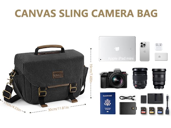 canvas camera sling bag