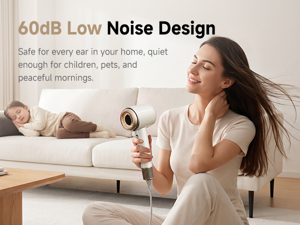60dB Low Noise Design hair dryer