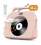 Desktop CD Player With Dual Speakers, FM Radio, Bluetooth, Remote Control, LCD Display - Supports...