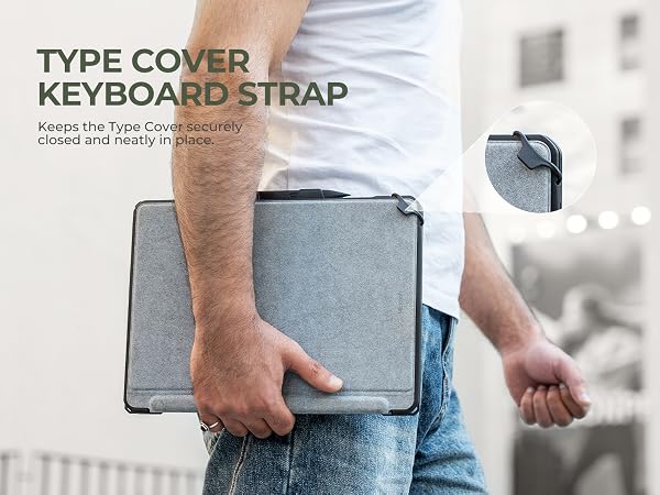 Surface Pro 12th/11/10/9 Case with Type Cover Strap