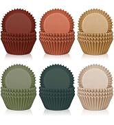 Whaline 300Pcs Autumn Cupcake Liners Warm Thanksgiving Fall Paper Baking Cups Wedding Colors Stan...