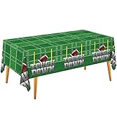 Football Theme Party Disposable Tablecloth Plastic Touchdown Table Cover for Birthday Party Footb...