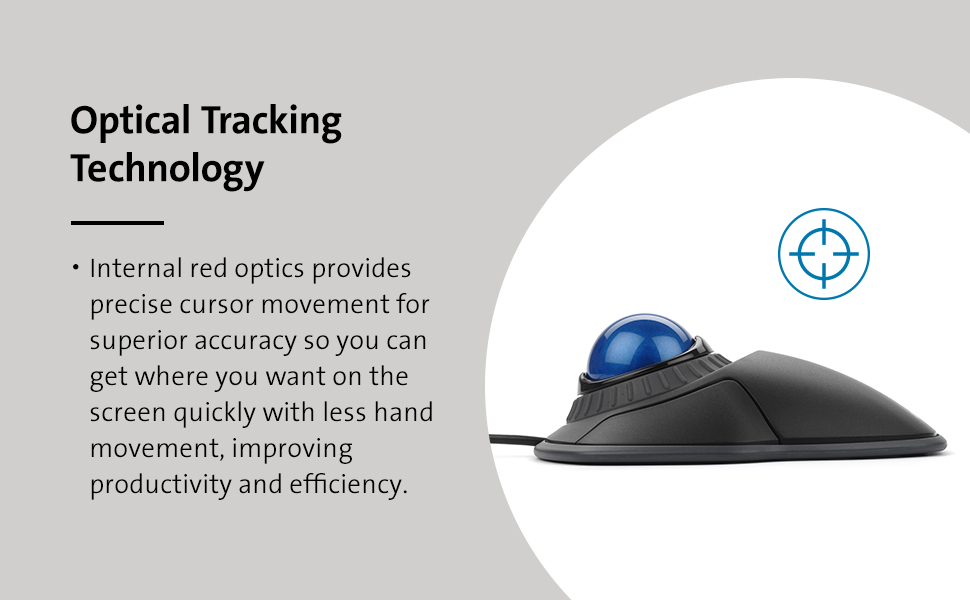 Kensington Orbit Wireless Trackball with Scroll Ring - Black (K70990WW)