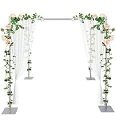 Adjustable Height Canopy Chuppah Mandap Hardware Kit, 9.84 ft Outdoor Wedding Party Stand, 4 Post...