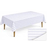 Lillian Made in Italy Cloth-Like Disposable Tablecloth for Rectangle Tables, Premium Airlaid Line...