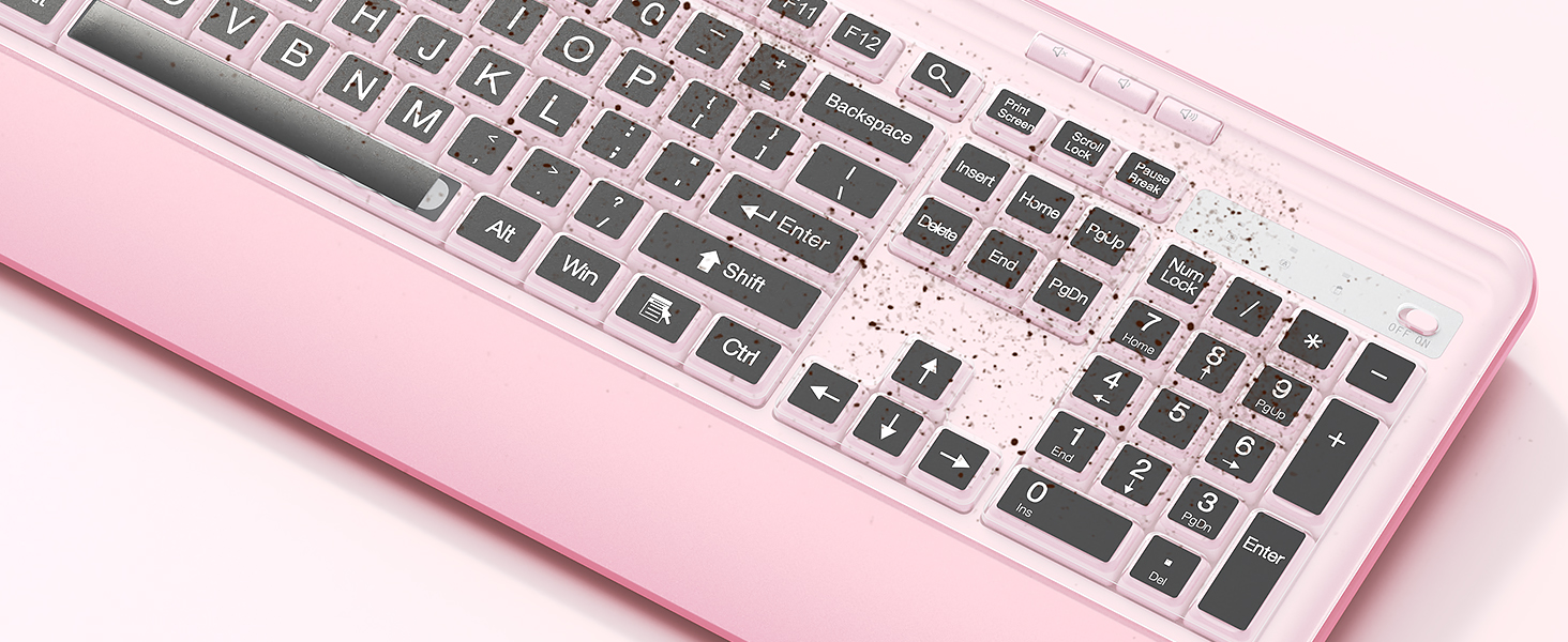 pink keyboard with cover
