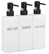 Segbeauty Square Soap Dispenser, 3 Pack Plastic Modern Soap Dispenser Bathroom, 16.9oz Refillable...