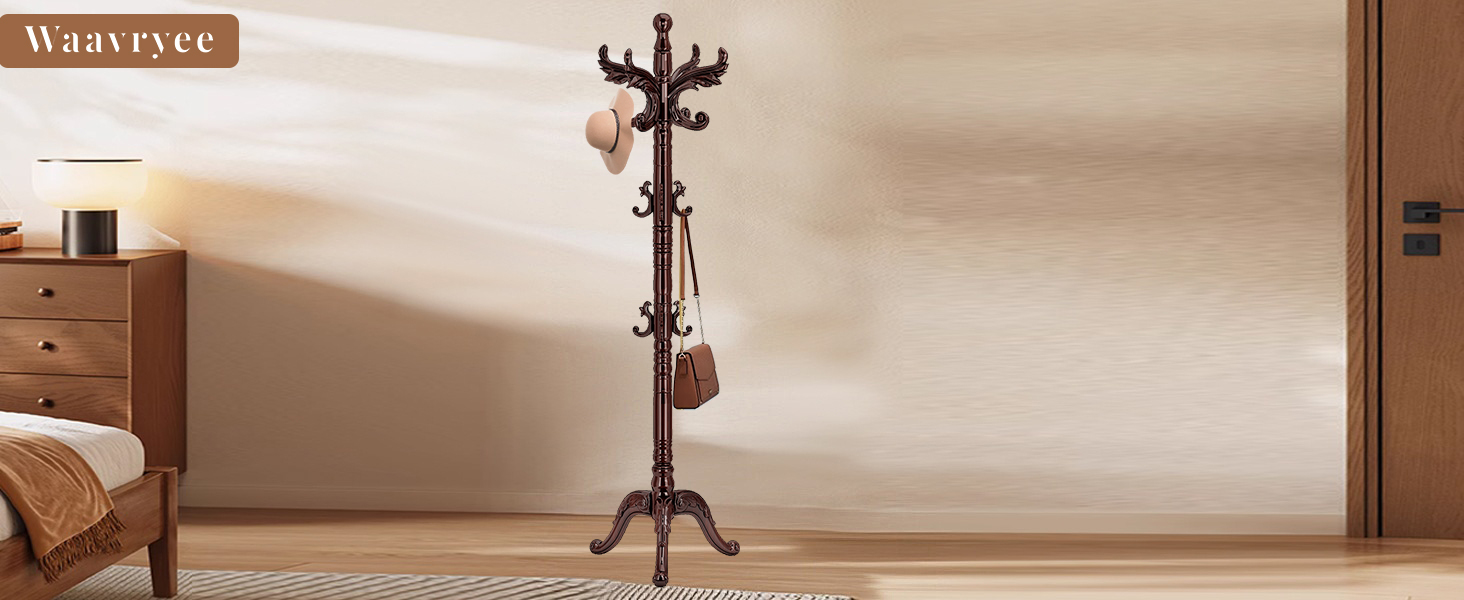 vintage wooden coat rack