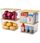 4-Pack Stackable Potato & Onion Storage Bins with Ventilated Design & Removable Dividers - Eco-Fr...