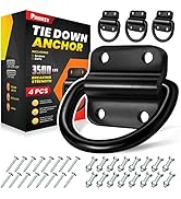 PAMAZY 4PCS Heavy Duty Steel D Rings Tie Down Anchors, Ultra Durable 3500 Pound Breaking Strength...