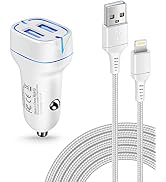Car Charger for iPhone 14/13/12/11 Pro Max, SE2/XR/XS/X, 8 7 6 6s Plus, 4.8A Dual Port Fast Charg...