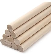 Wooden Dowel Rods Wood Dowels, 10PCS 1/2 x 12 Round Wooden Sticks for Craft, Macrame Dowel, Unfin...