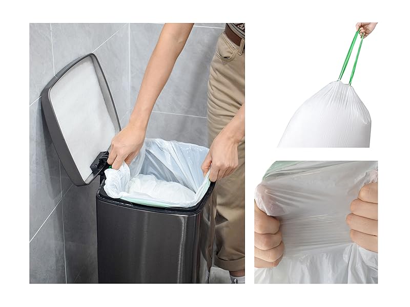 Fits standard 13-gallon cans. Clings to the rim so the bag stays in place