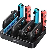 NEWDERY 8-in-1 Controller Charger Dock for Nintendo Switch 1/2, Magnetic Fast Charging Station fo...