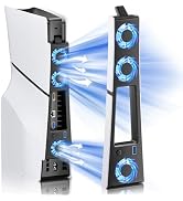 BRHE PS5 Slim Cooling Fan,Quiet Cooling System for PS5 Slim Digital/Discs Edition with 3 Fans/USB...