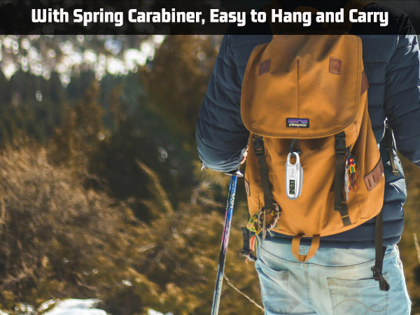 U-Trak 3D Pedometer for Walking with spring carabiner