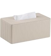 Cretkhp PU Leather Tissue Box Cover Rectangle with Magnetic Closure, Modern Tissue Box Holder for...