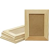 Pack of 12 - Unfinished Solid Pine Wood Picture Frames for Arts & Crafts, DIY Painting Projects -...