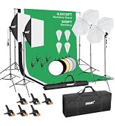 EMART 8.5 x 10 ft Backdrop Support System, Professional Photography Lighting Kit with 50W LED Blu...