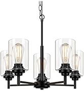Sucolite 5-Light Chandelier for Dining Room Kitchen Island Modern Farmhouse Pendant Lighting with...