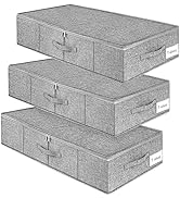 punemi Under Bed Storage, 3 Pack Underbed Storage Container Bags With Lid, Foldable Sturdy Clothe...