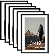 PEALSN 13x19 Picture Frame Set of 6, Display Pictures 11 x 17 with Mat or 13 x 19 without Mat for...