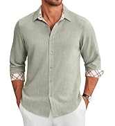 COOFANDY Men's Long Sleeve Button Down Shirts Casual Untucked Shirt Regular Fit Dress Shirt