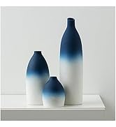 Mdaolv Blue and White Vase Set Navy Blue Decor Coastal Decor Vases for Kitchen Island Living Room...