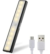 Motion Sensor Cabinet Lights,USB Rechargeable 10 LED Portable Cordless Closet Lighting,Wireless U...