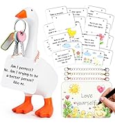 R HORSE Magnetic Desk Goose Key Holder - 7 Inch Resin Statue with Inspirational Cards, Magnetic T...
