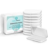 Braces Wax,10 Pack. Dental Wax for Braces & Aligners, Unscented & Flavorless - 50 Premium Orthodo...
