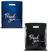 Rainbows & Lilies 100 Thank You Merchandise Bags - 2-Set Bundle – 12” x 15” Plastic Bags with Han...