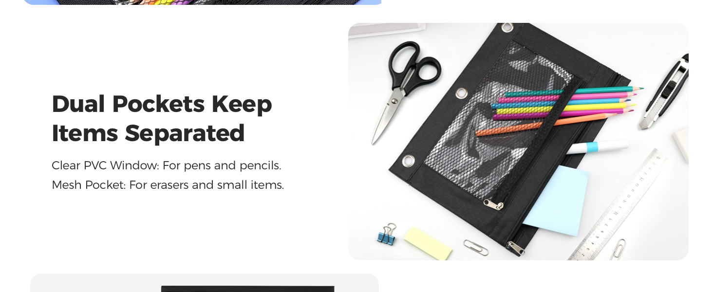 2-Pocket Zipper Pencil Case