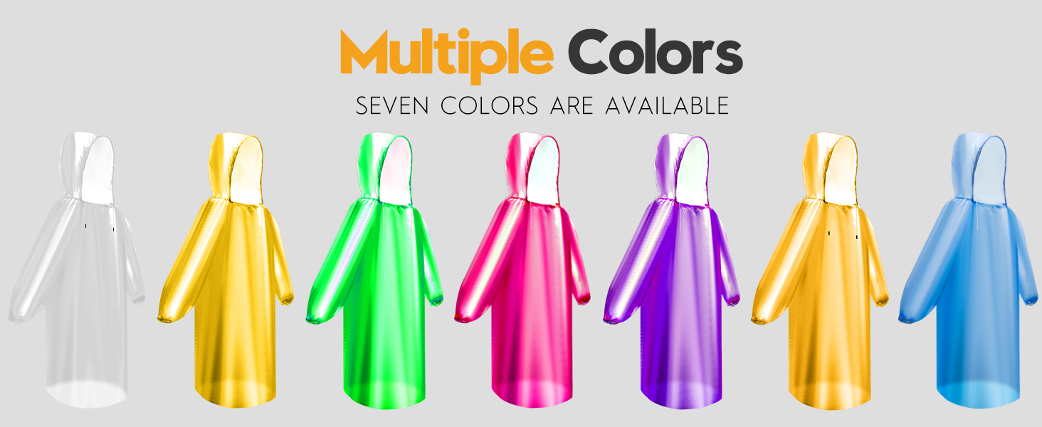 7 Vibrant Color Options - Stand out in the rain with bold, fun shades for groups or solo adventures.