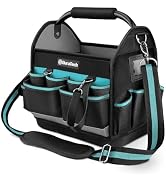 DURATECH 12" Tool Tote with Waterproof Hard Bottom and Multi-Pockets | Open Top Design, Wide Mout...