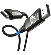 4K DisplayPort to HDMI Cable 1080P@120Hz, 6 Ft DP to HDMI Cable Video and Audio, Uni-Directional ...