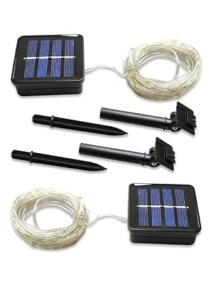 2 Pack Solar Panel String Lights