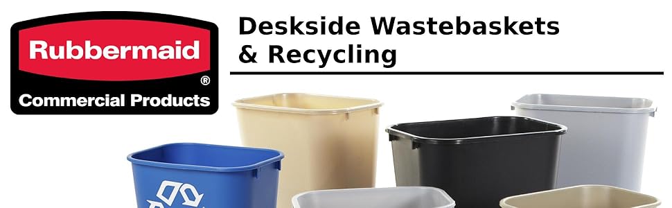 Rubbermaid Commercial Products Waste-Basket Trash Garbage Recycling Bin Cans Desk-side office
