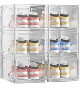 evron Sturdy Shoe Storage Boxes Organizer Box,Fit Closet Organizers Case,Easy Snap-on Assembly Sh...