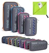 BAGAIL Camping Towel with EVA Case, Compact & Ultra Soft Microfiber Travel Towel - Super Absorben...