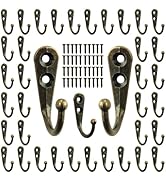 POZEAN 40 Pack Wall Hooks for Hanging, Heavy Duty Small Coat Hooks Wall Mounted for Living Room, ...