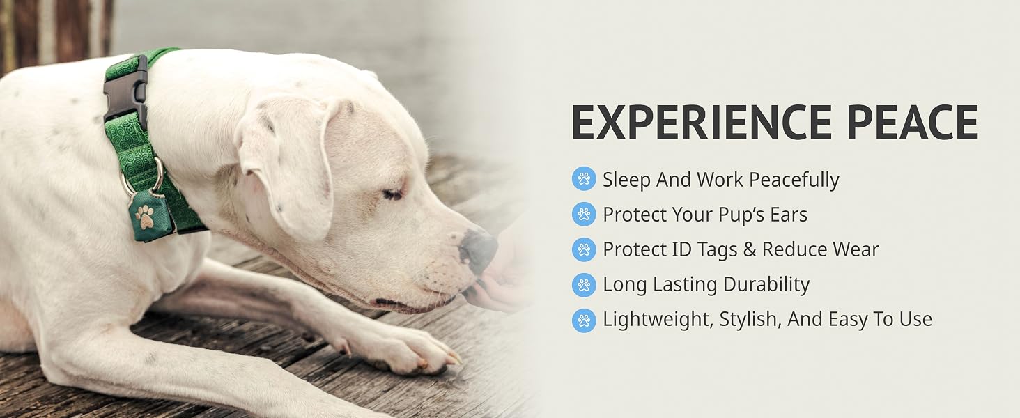 Durable dog tag silencer pouch holding multiple dog ID tags securely
