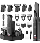 6-in-1 Manscape Body & Beard Trimmer for Men, Electric Razor Grooming Kit Mens Gift, Nose Hair Tr...