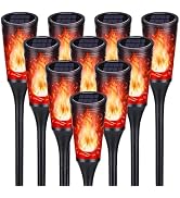 Toodour Solar Lights Outdoor, 10 Pack Solar Torch Lights with Flickering Flame, IP65 Waterproof Y...