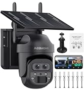 INQMEGA WiFi Solar Security Camera 3K/6MP Dual Lens 12X Zoom Outdoor Wireless Camera, PIR Human M...