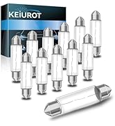 Keiurot Under Cabinet Light Bulbs T3 44MM 12V 5W Festoon Bulb, Xenon UnderCabinet Bulb Festoon Li...
